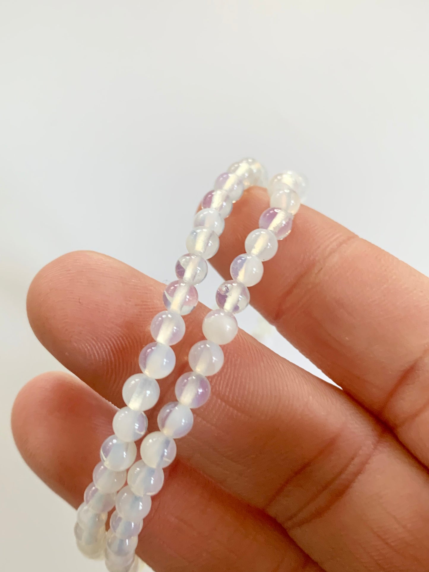 Opalite Bead Bracelet, 4mm