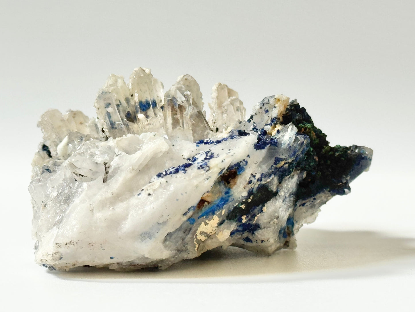 Azurite on Clear Quartz