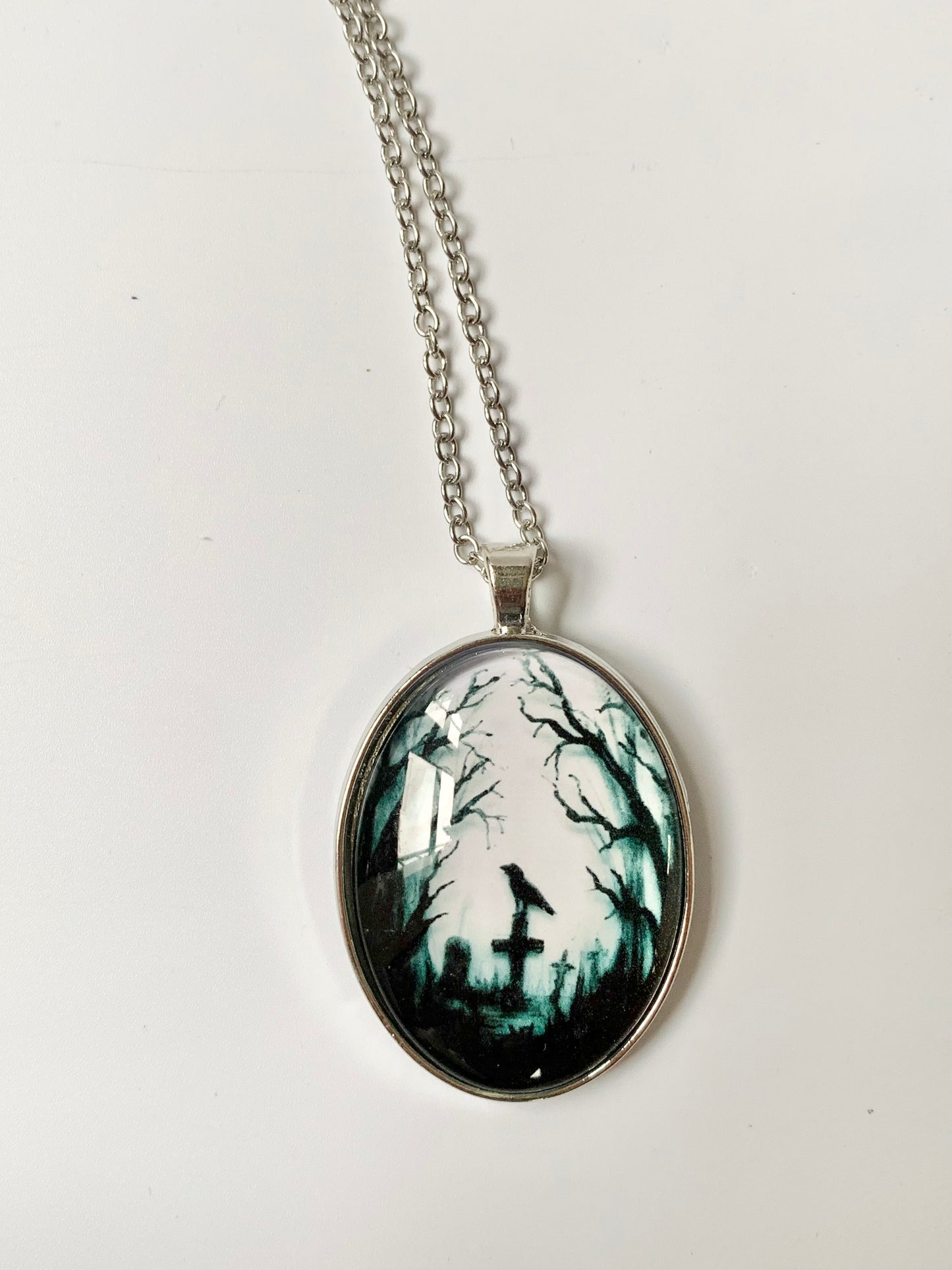 Crow on Cross Necklace