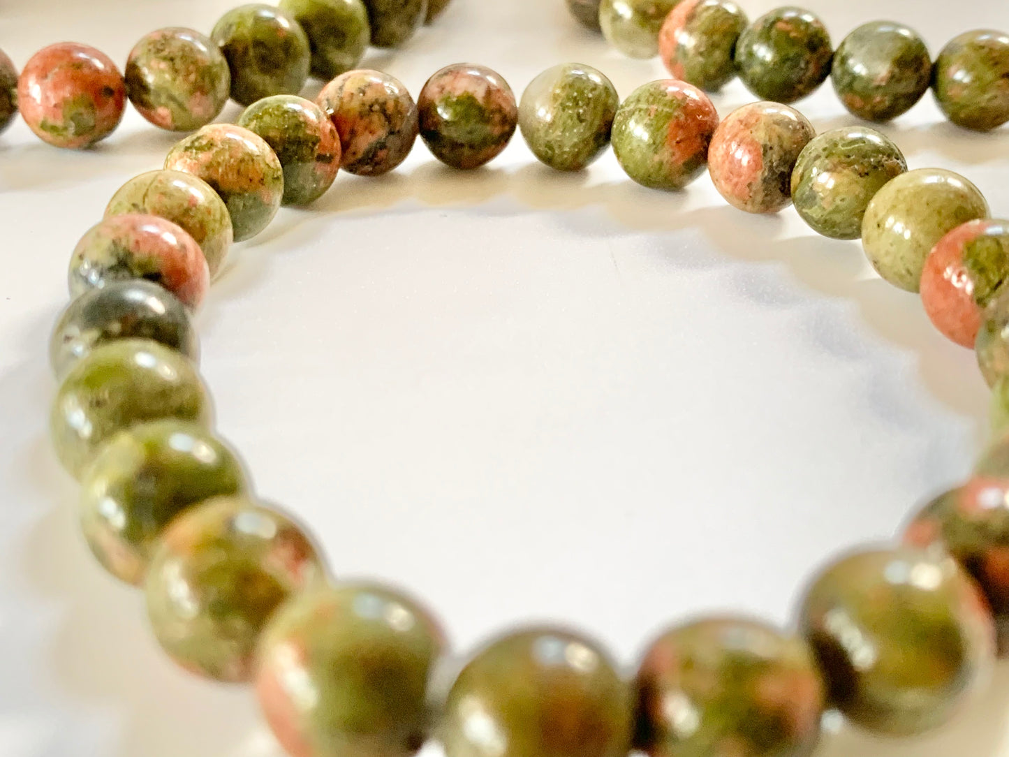 Unakite Bead Bracelet