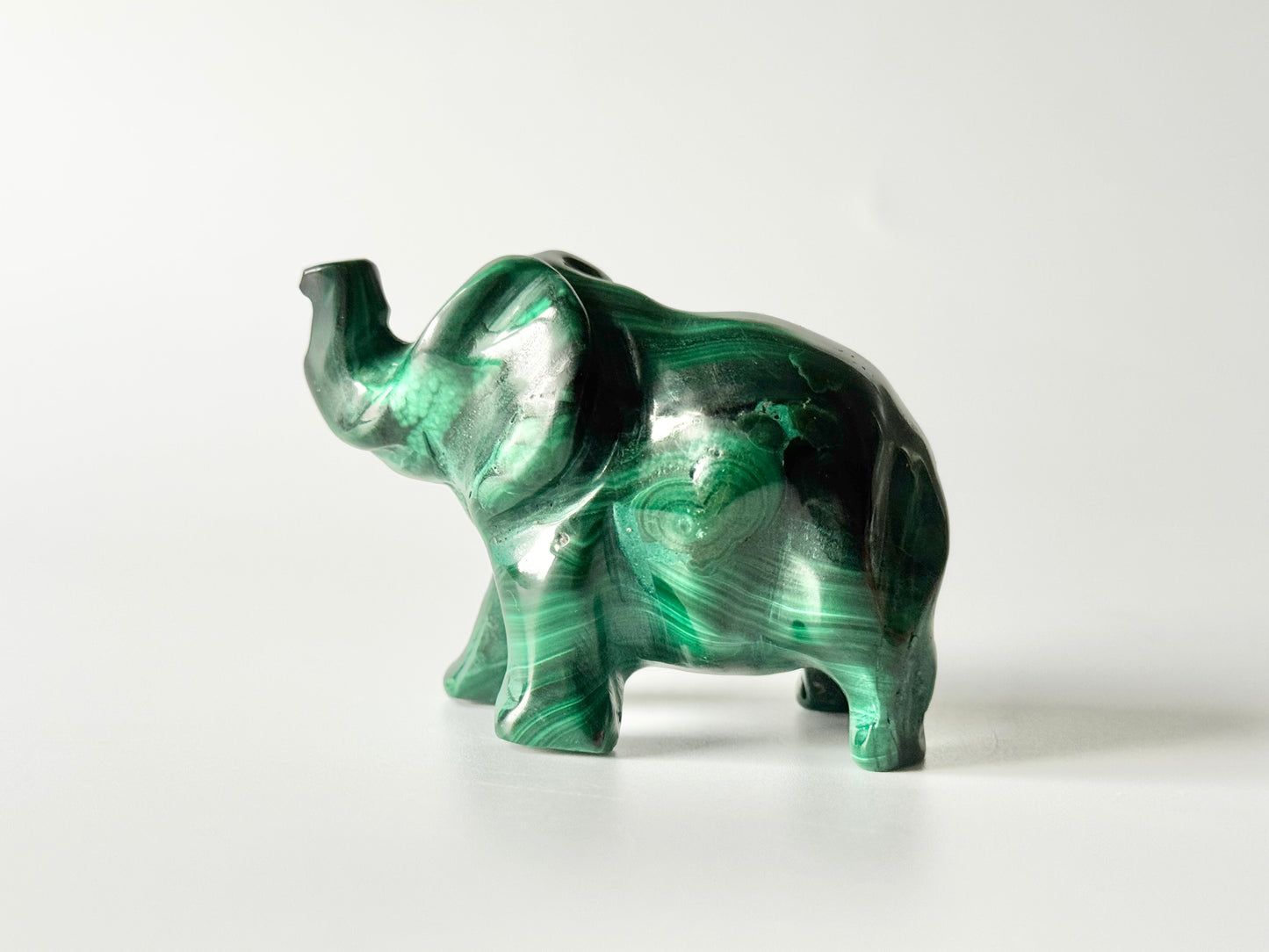Malachite Elephant Carving