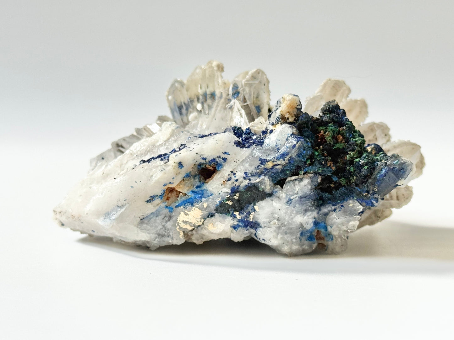 Azurite on Clear Quartz