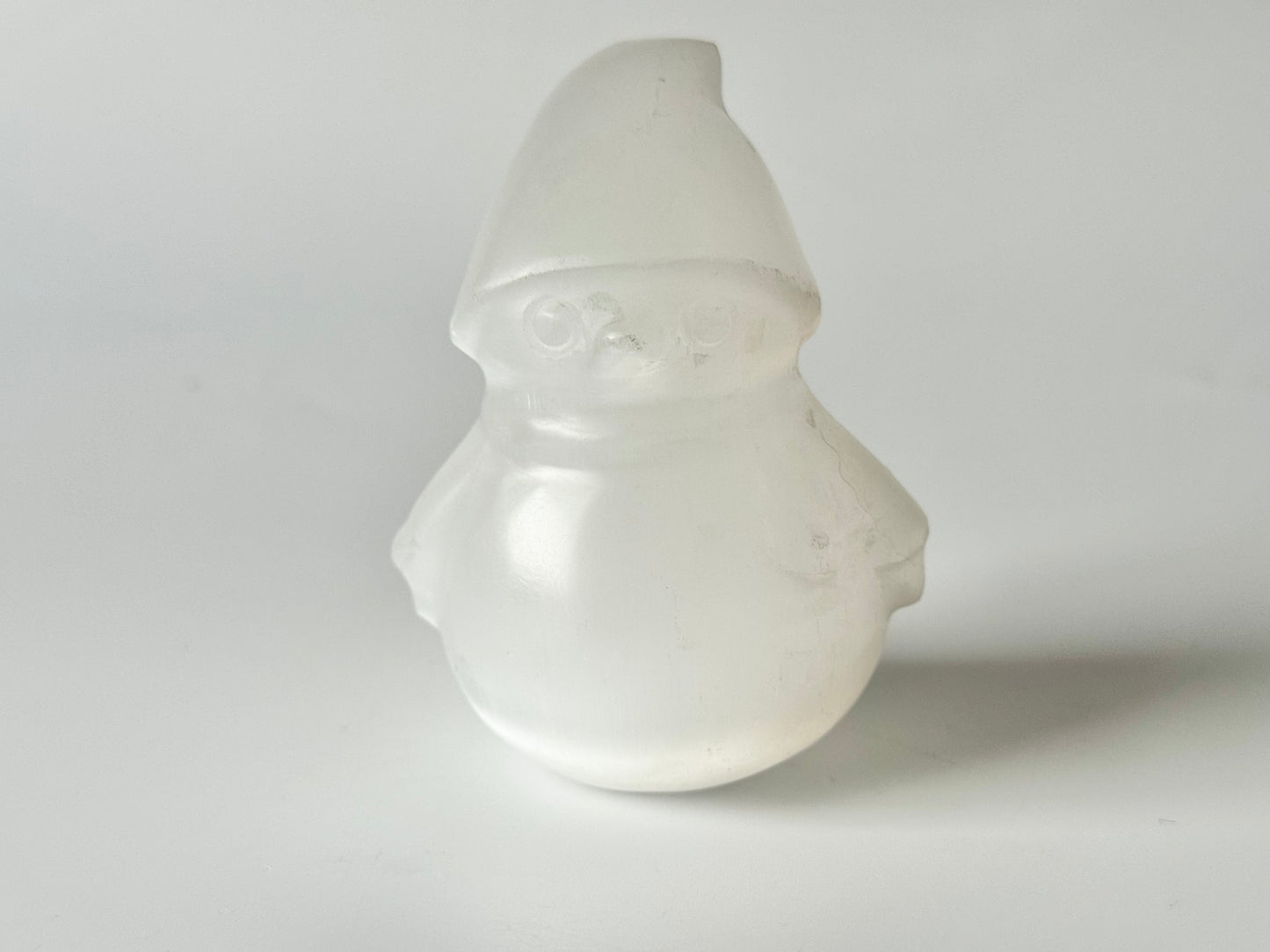 Penguin with hat, Satin Spar Holiday Carving