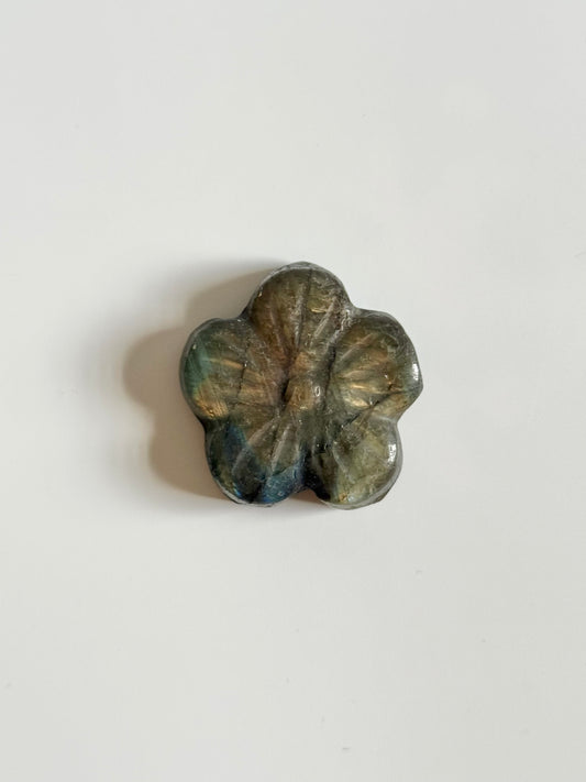 Labradorite Flat Flower Carving