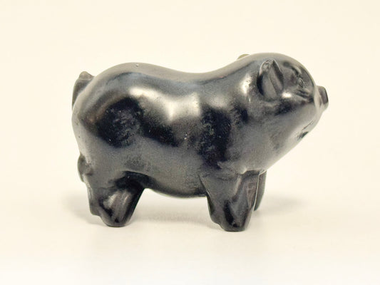 Pig Carving, obsidian
