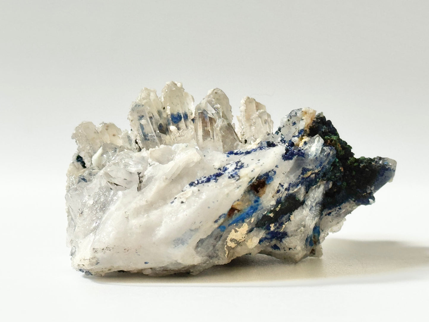 Azurite on Clear Quartz