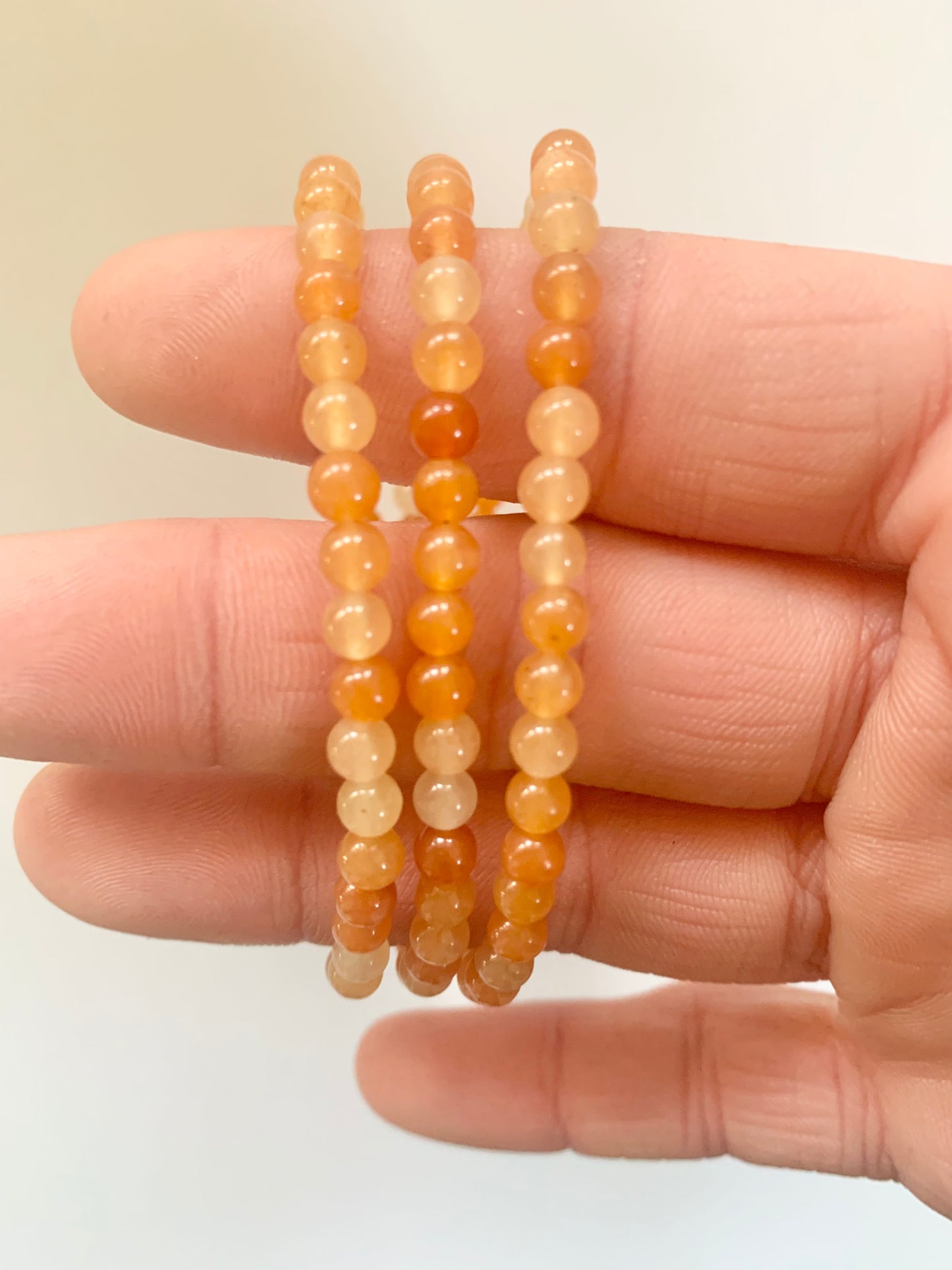 Carnelian Bead Bracelet, 4mm