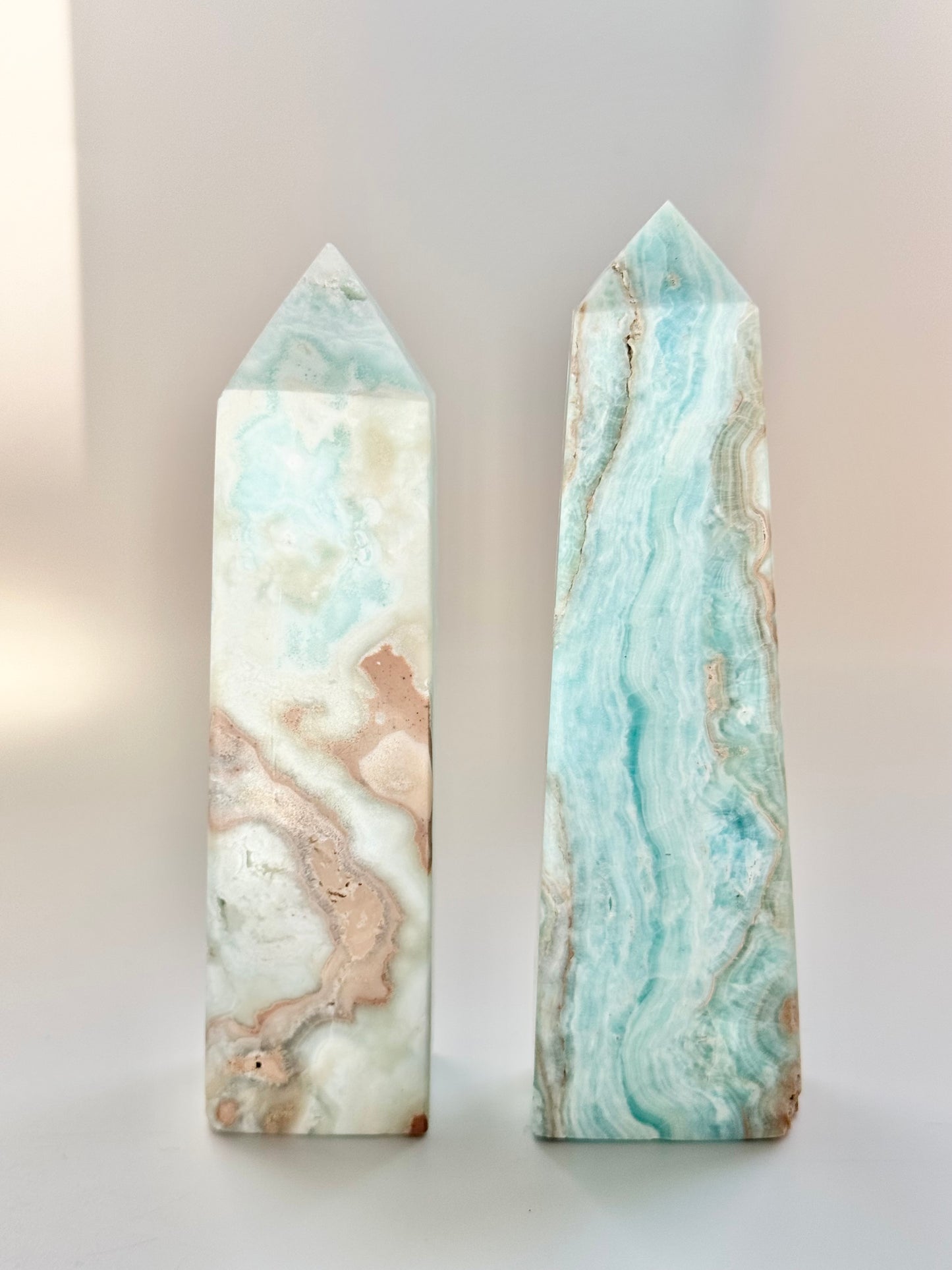 Blue Aragonite four sided Tower