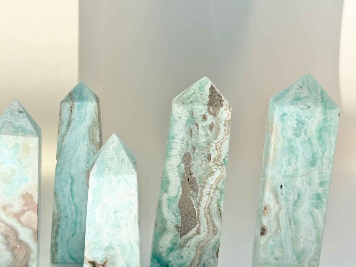 Blue Aragonite four sided Tower