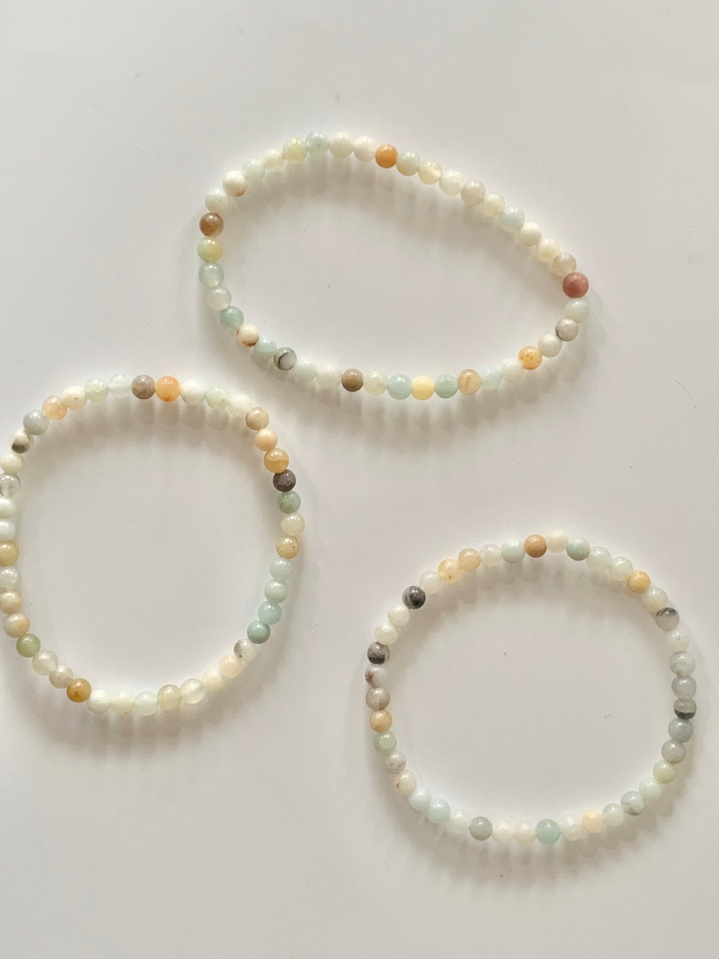Caribbean Calcite Round Bead Bracelet, 4mm