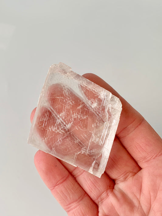Clear Cubic Calcite, Raw