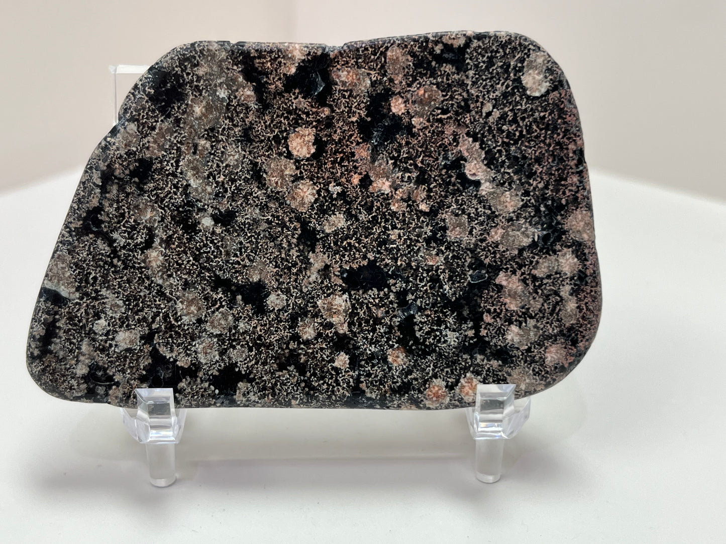 Small firework/flower obsidian slab, polished