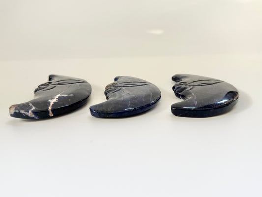 Sodalite Moon Carving