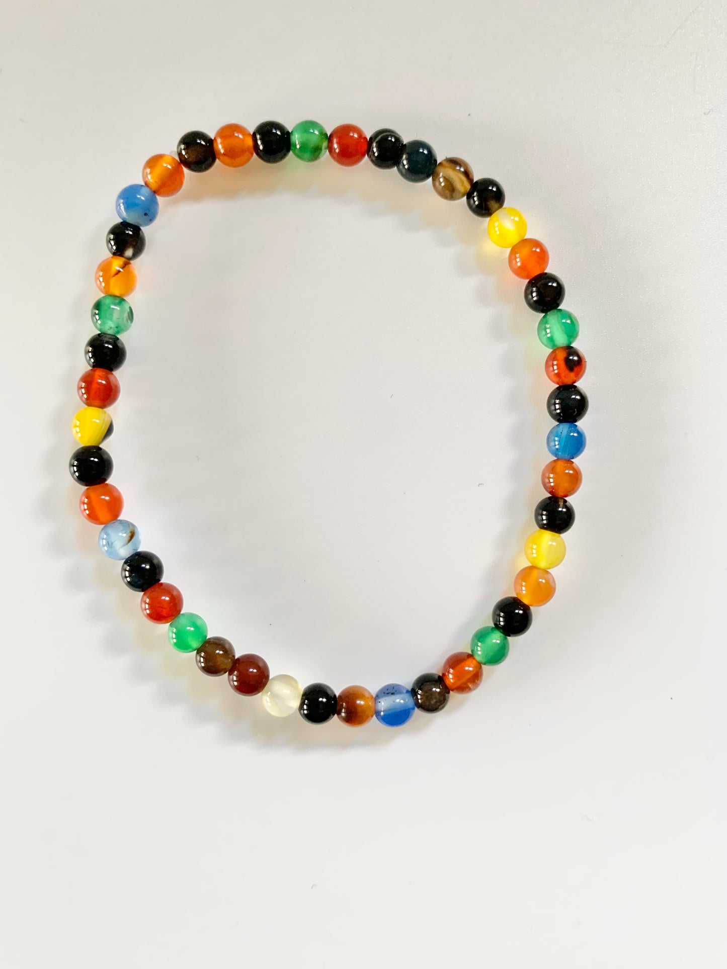 Bright Colored Round Bead Bracelet, 4mm