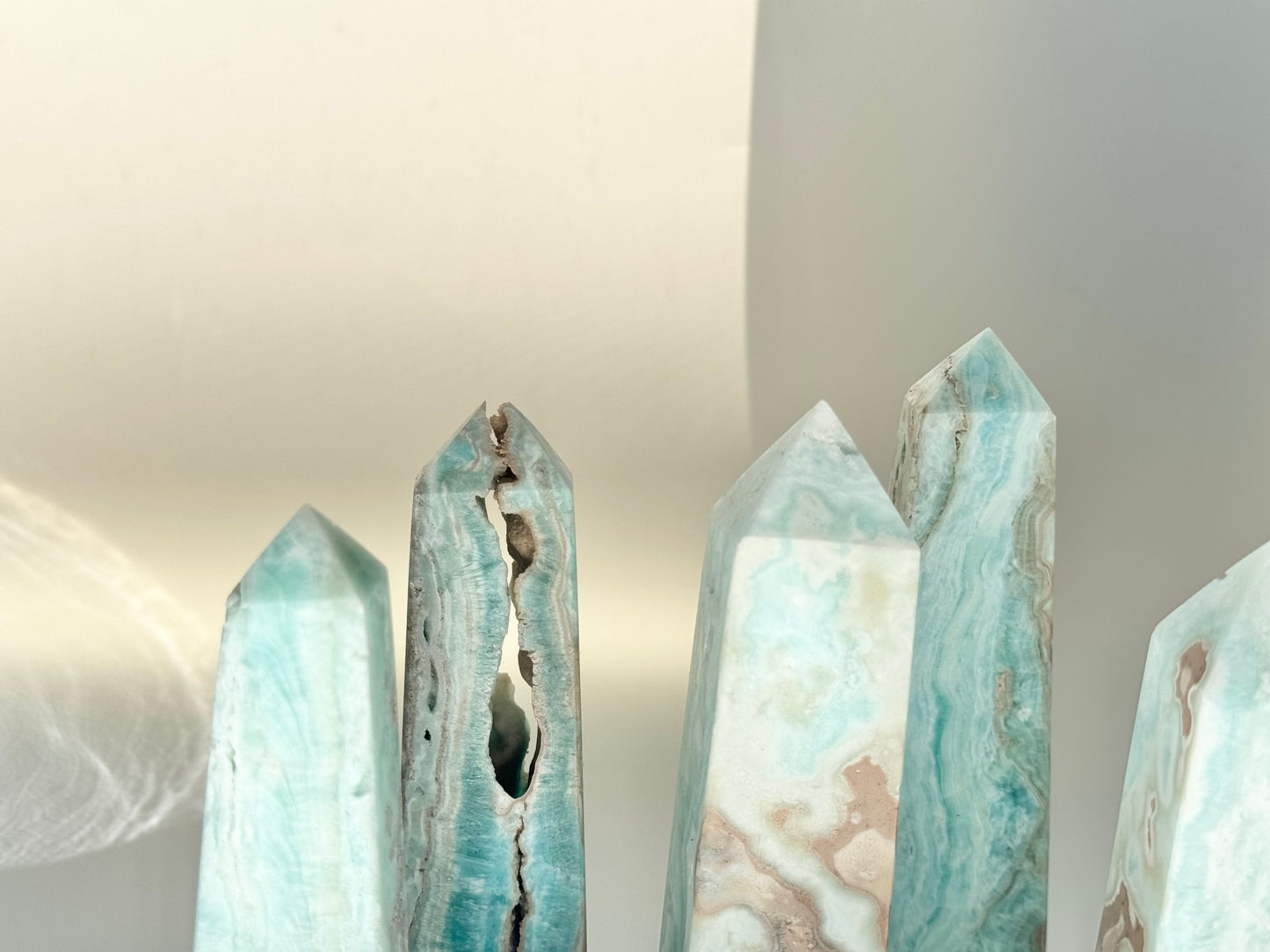 Blue Aragonite four sided Tower