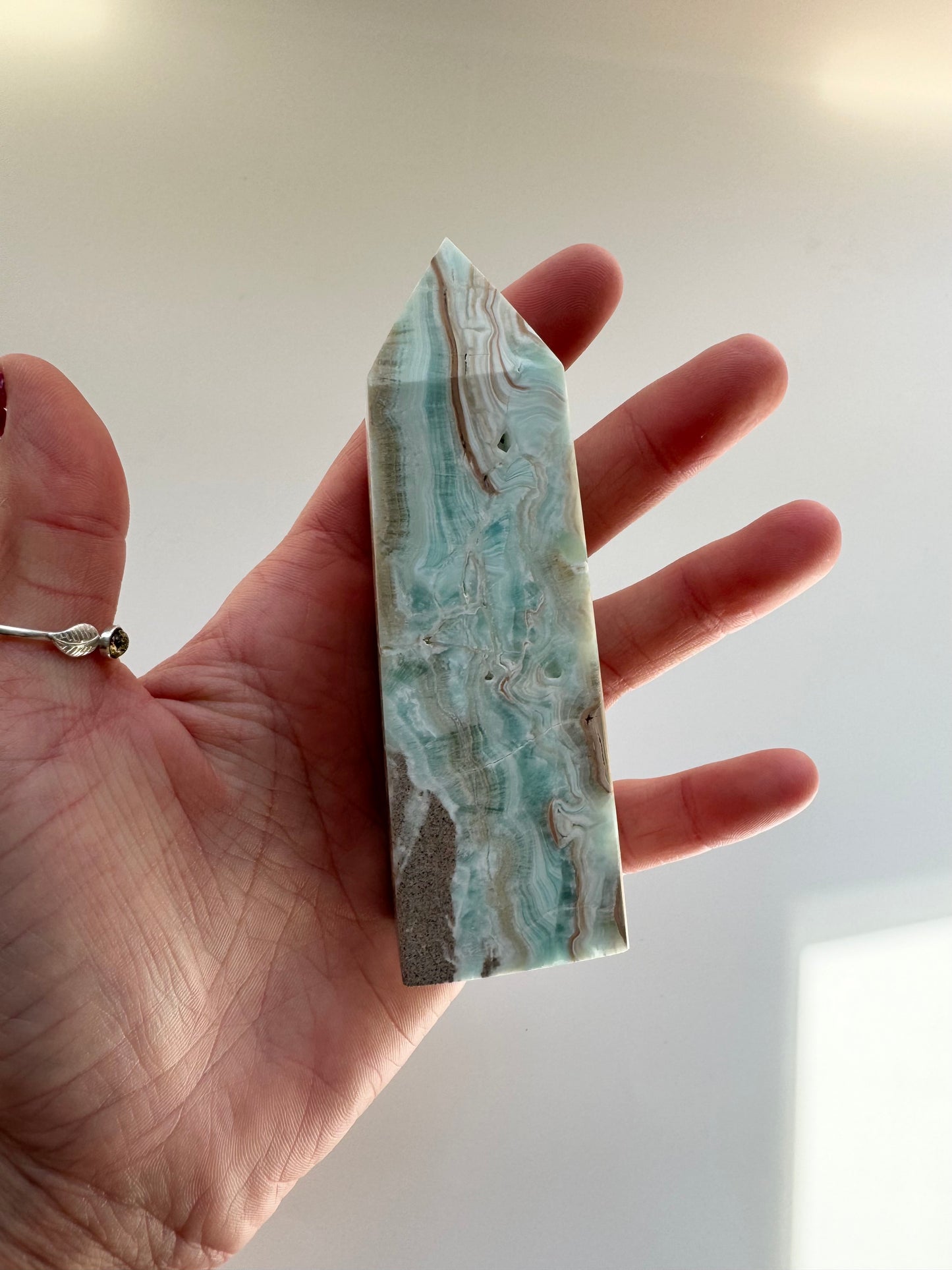 Blue Aragonite four sided Tower