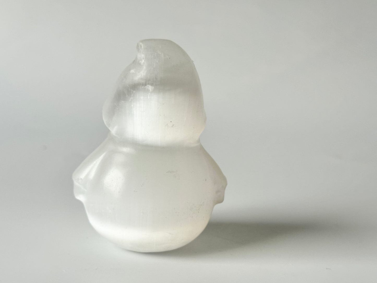 Penguin with hat, Satin Spar Holiday Carving