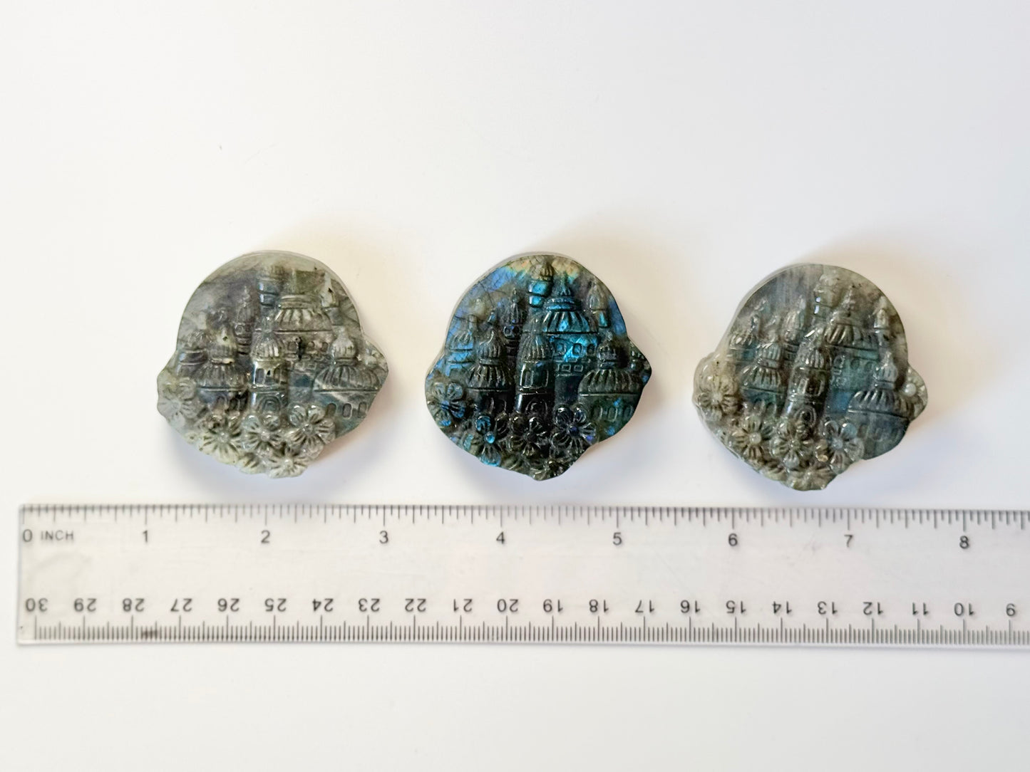 Castle Labradorite flat carving