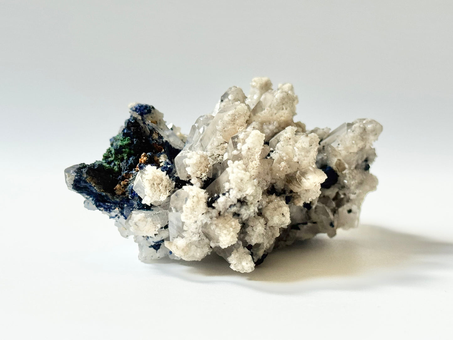 Azurite on Clear Quartz