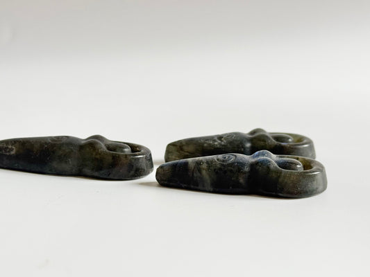Labradorite Spiral Goddess flat carving