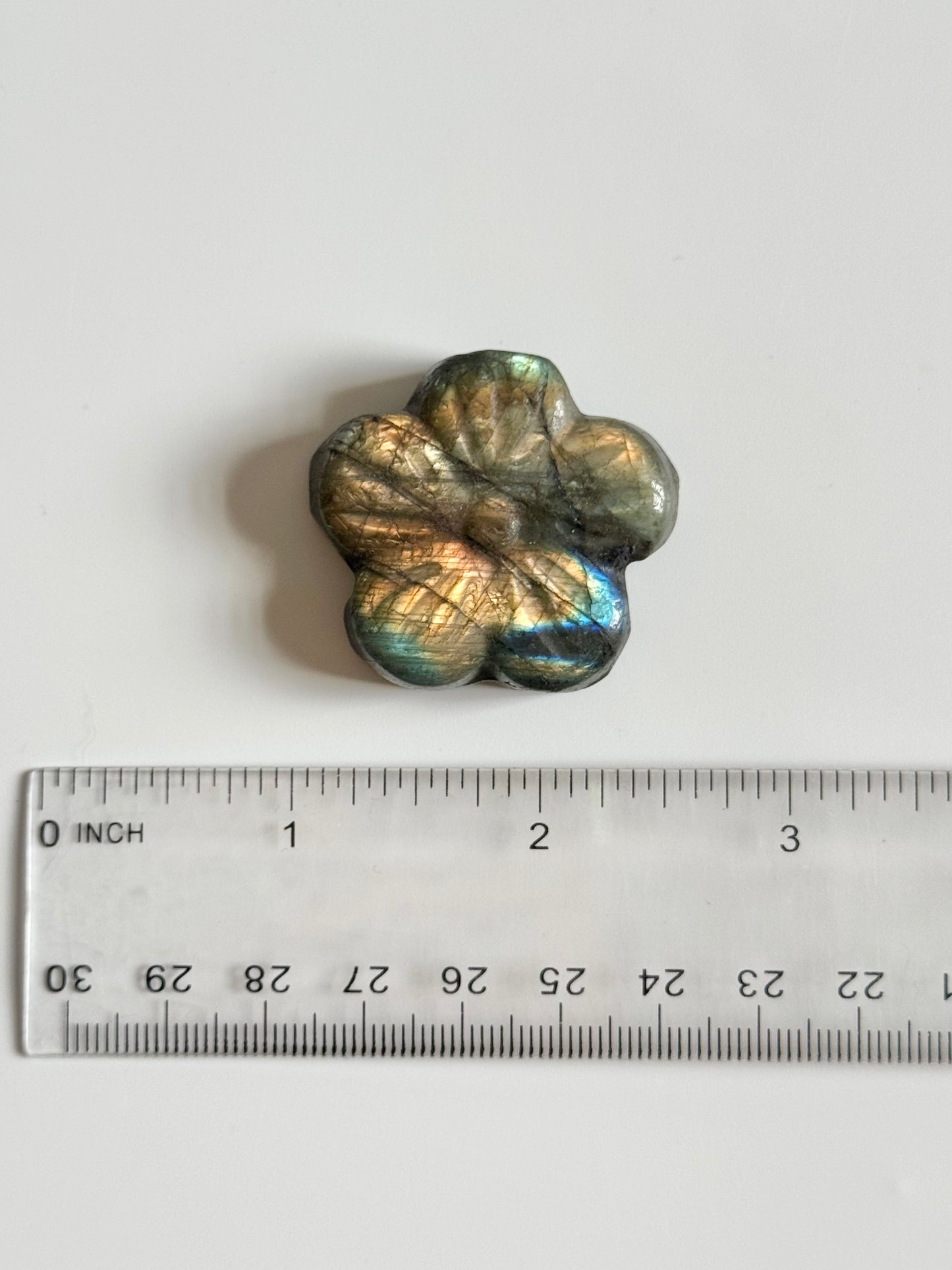 Labradorite Flat Flower Carving