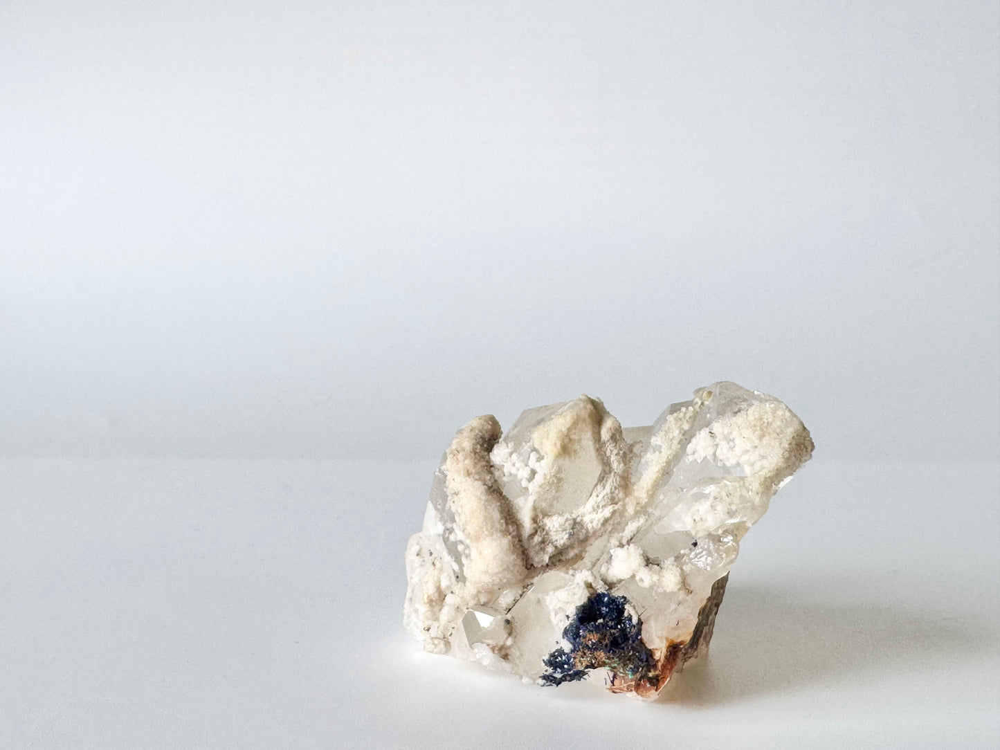 Azurite on Clear Quartz