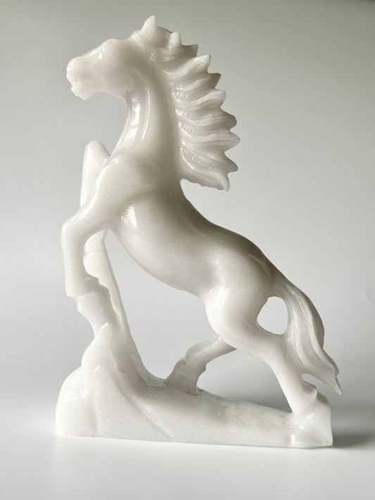 White Marble Jade Horse, Carving