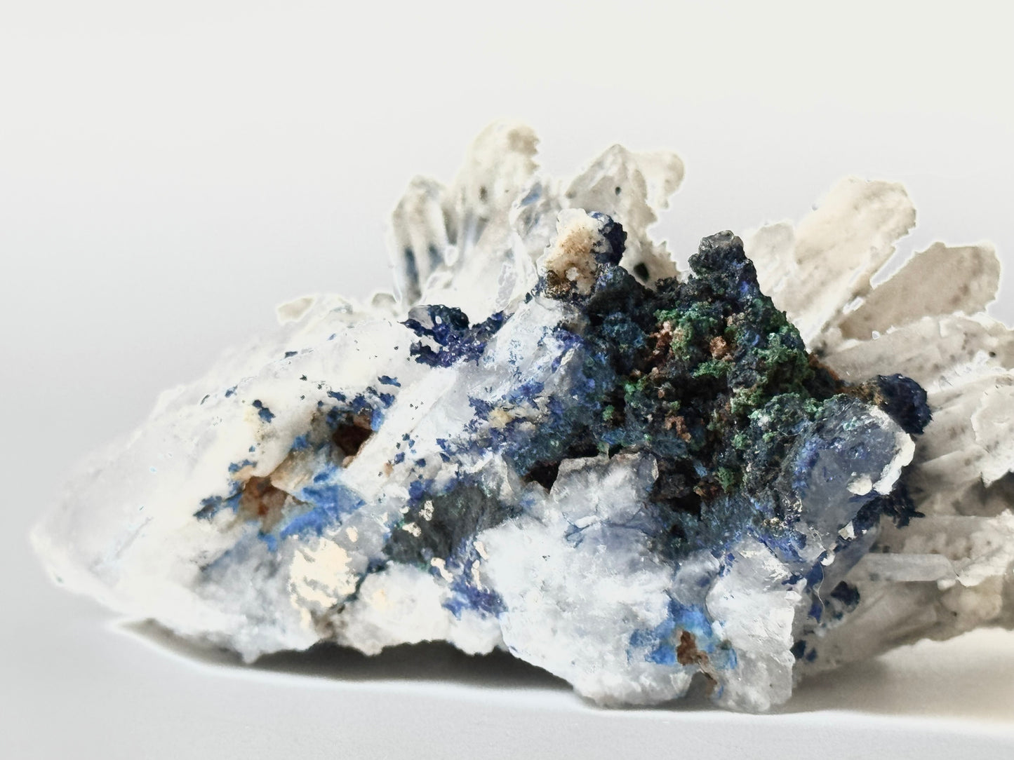 Azurite on Clear Quartz