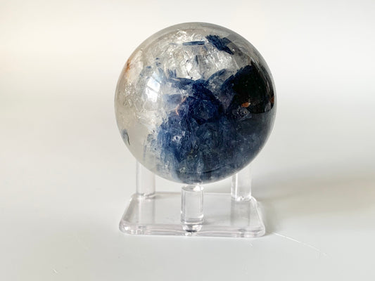 Blue Kyanite and Clear Quartz Sphere