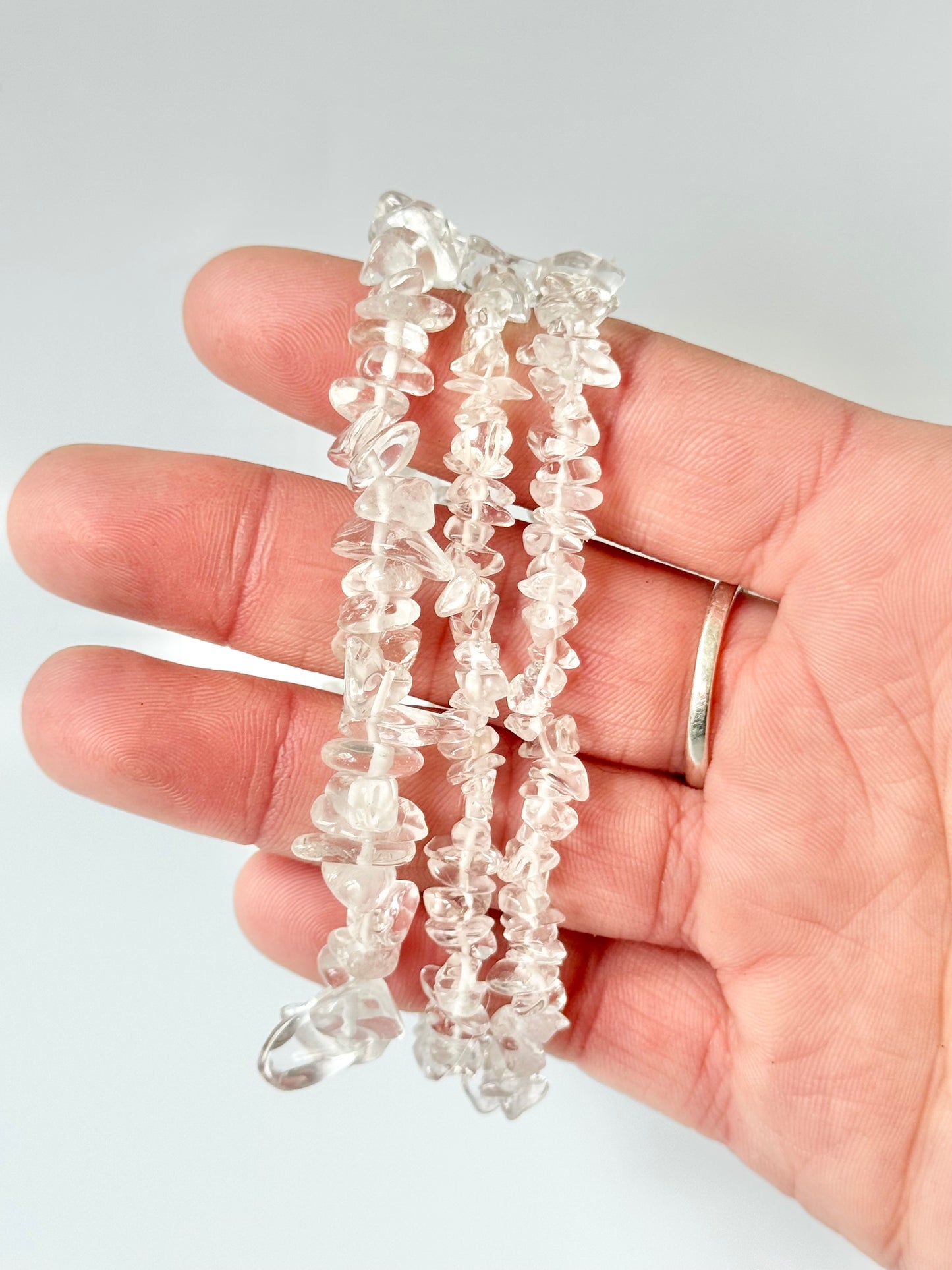 Clear Quartz Chip Bead Bracelet