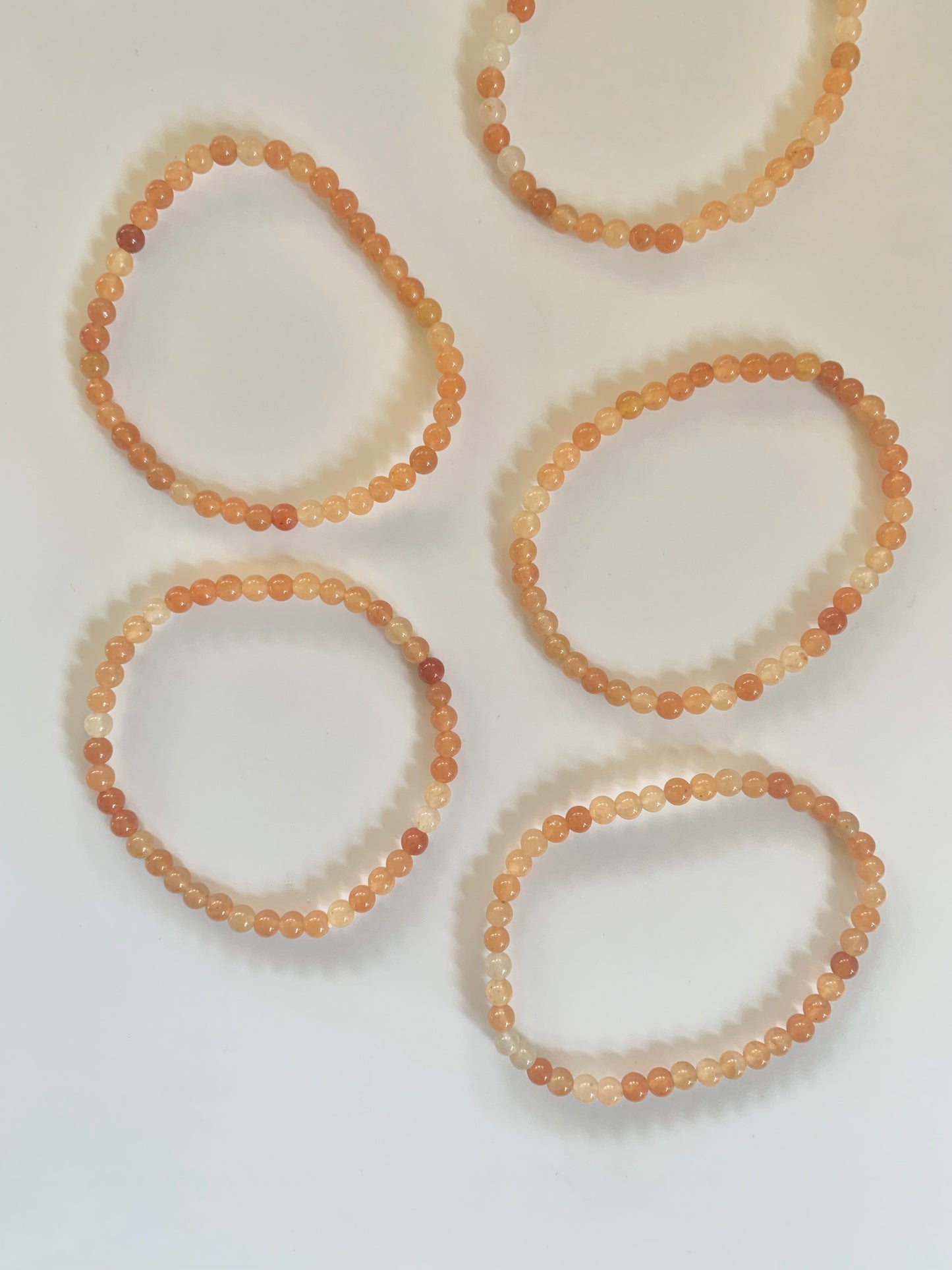 Carnelian Bead Bracelet, 4mm