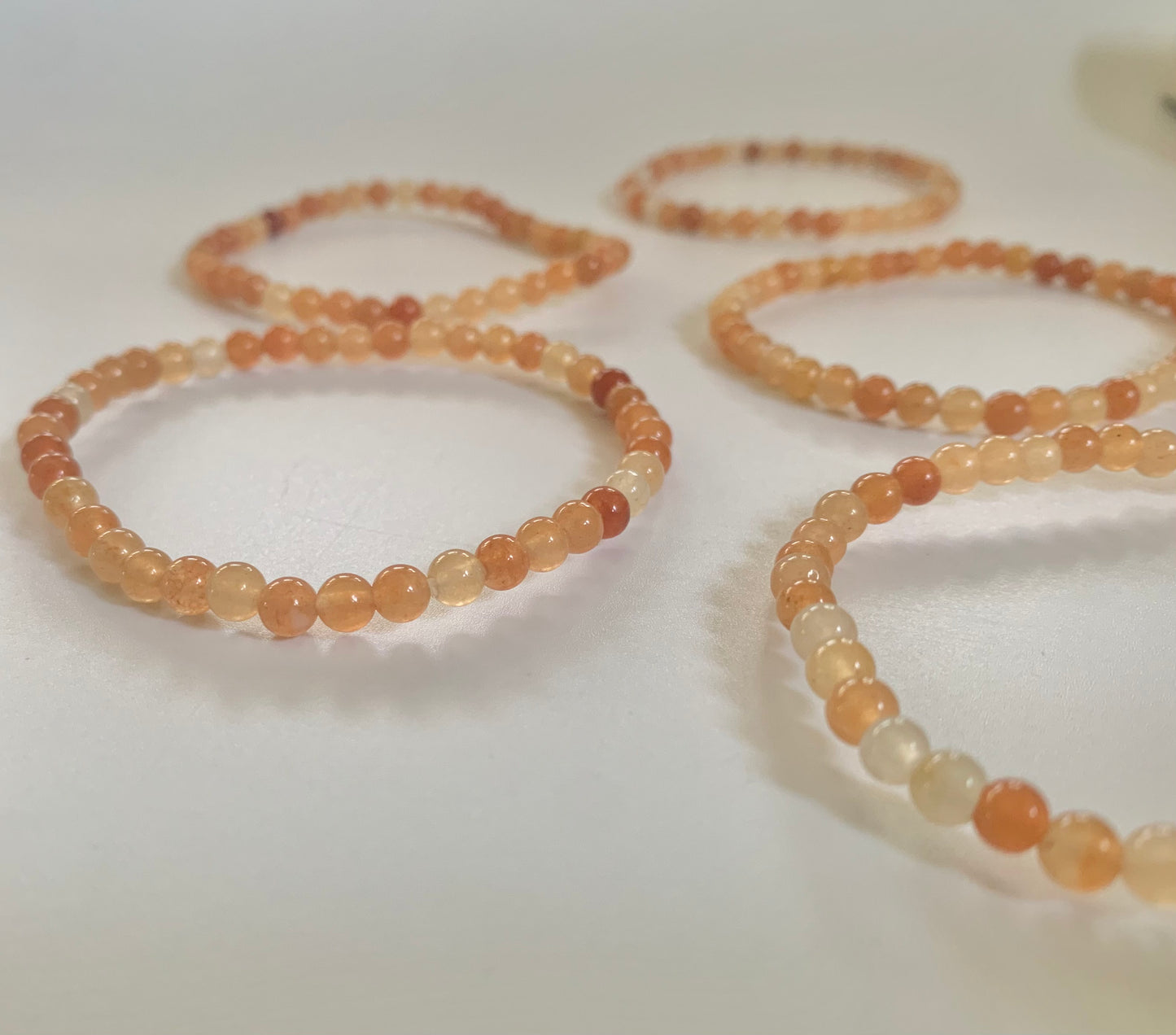 Carnelian Bead Bracelet, 4mm