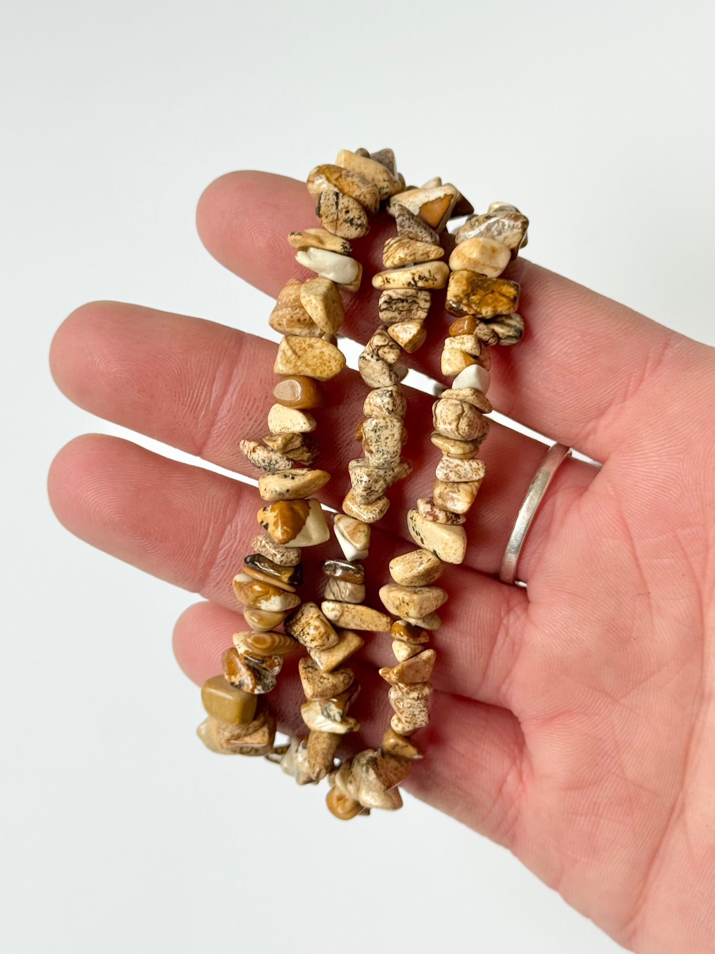 Picture Stone Chip Bead Bracelet