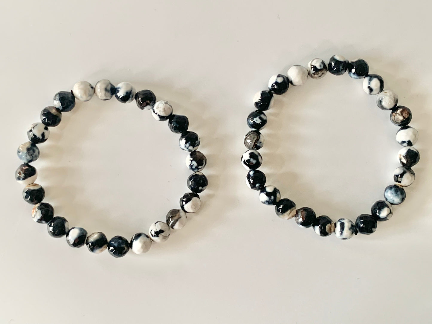Orca Agate Round Bead Bracelet, 8mm