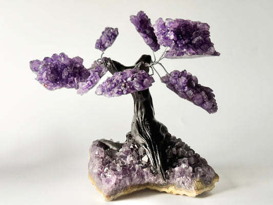 Amethyst Gem Bonsai Tree on Amethyst Base