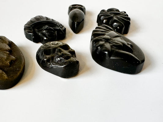 Sheen Obsidian Carving