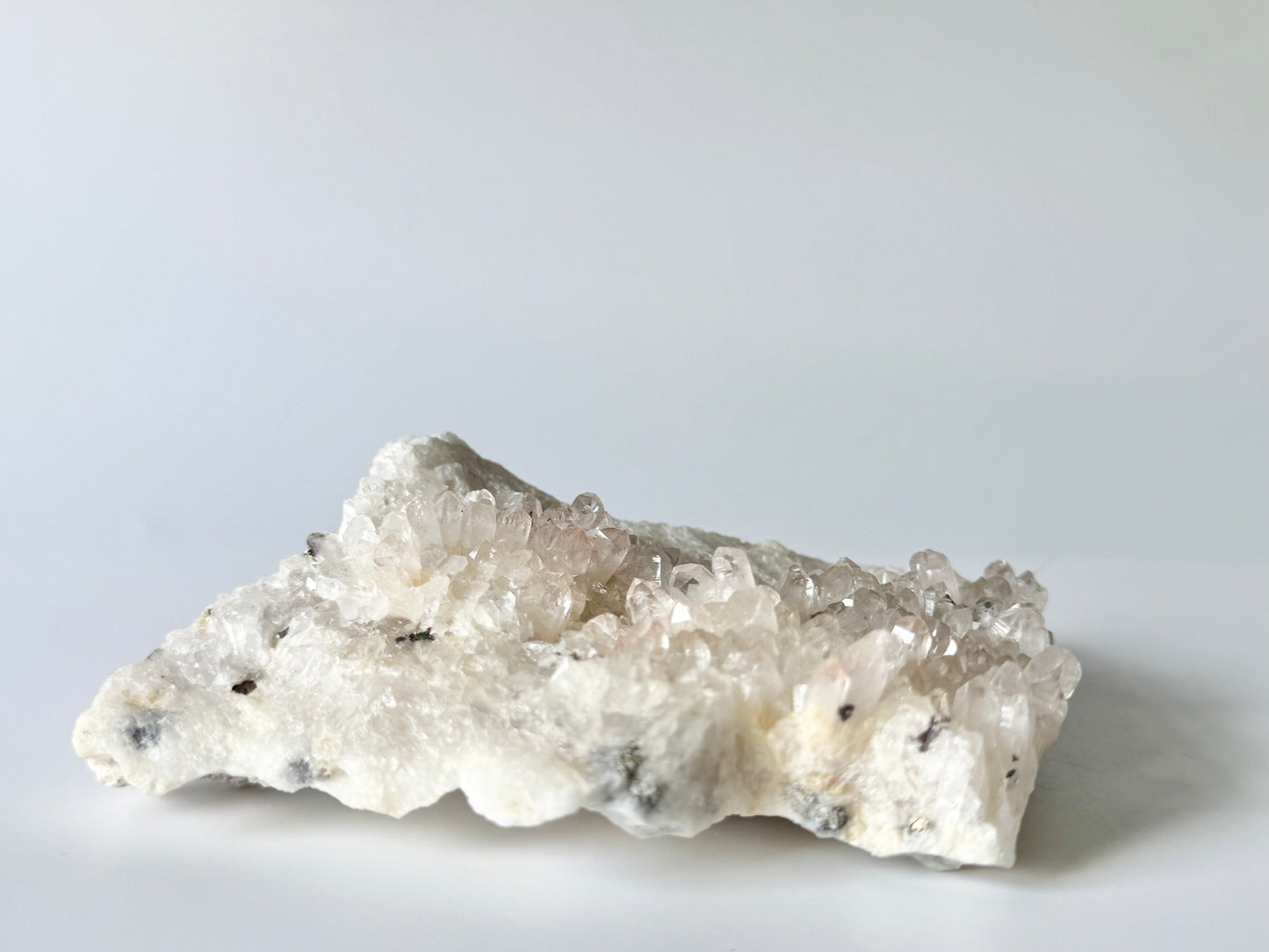 Clear Quartz with Pyrite Cubes