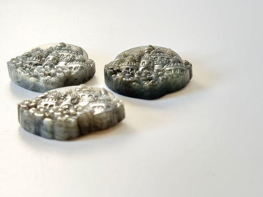 Castle Labradorite flat carving