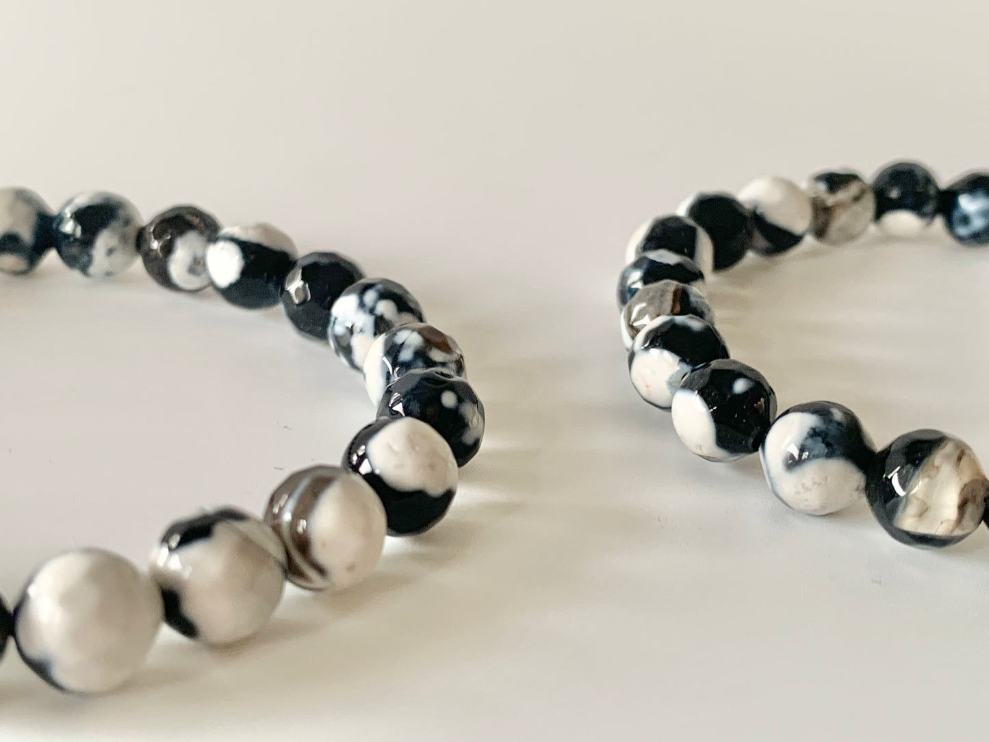 Orca Agate Round Bead Bracelet, 8mm