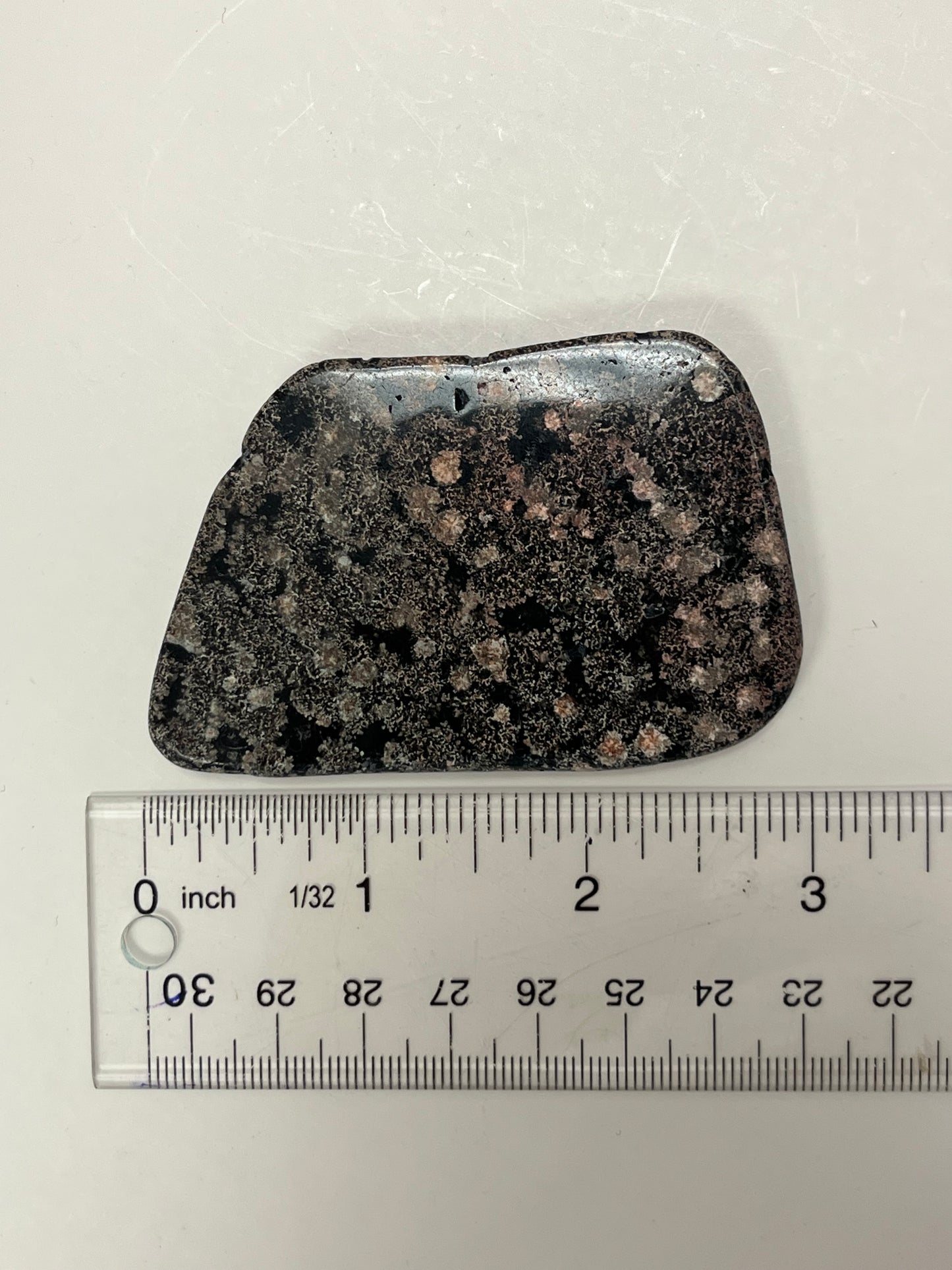 Small firework/flower obsidian slab, polished