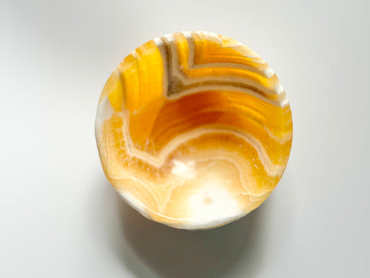 Orange calcite bowl