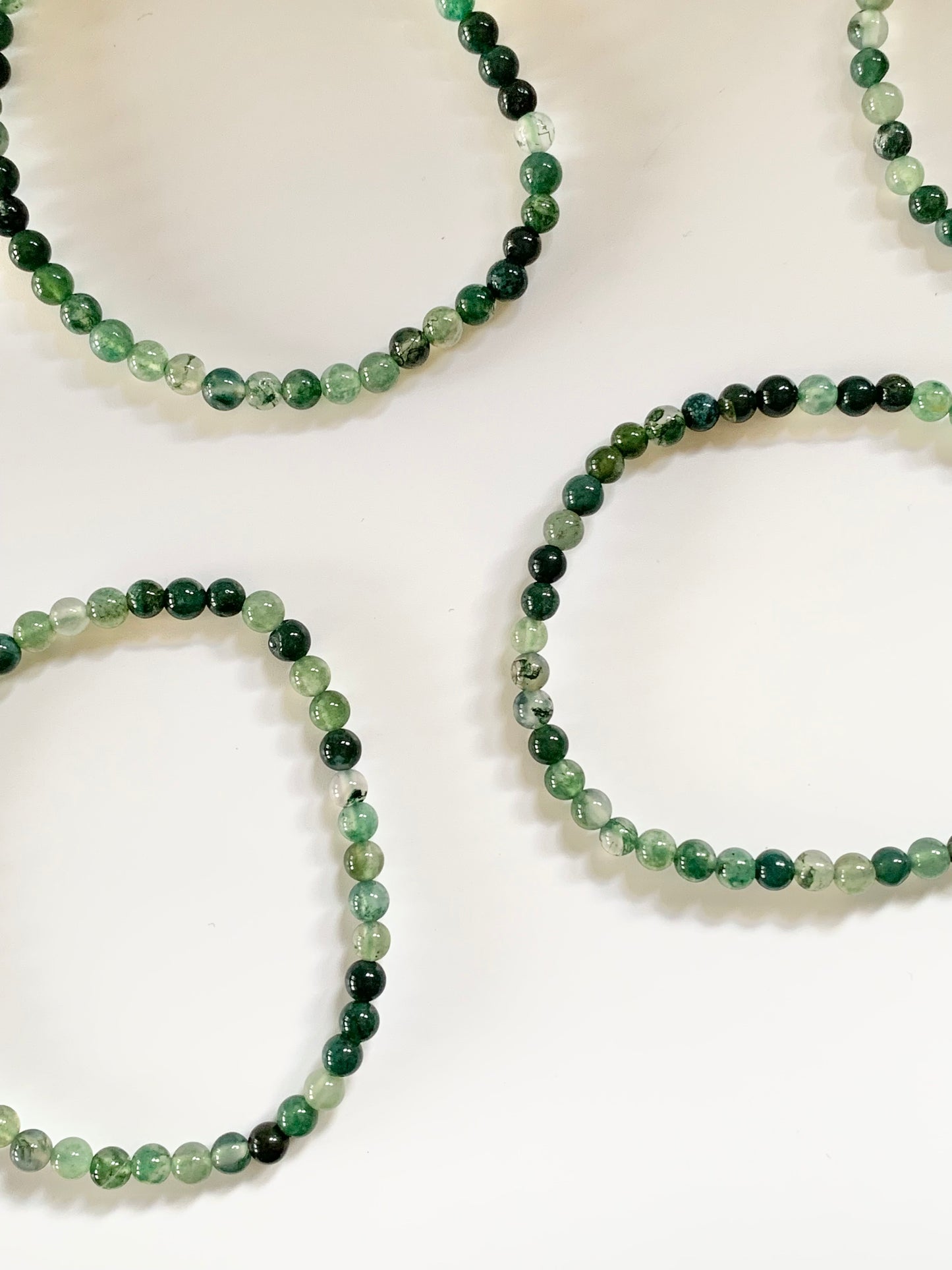 Green Moss Agate Bracelet, 4mm