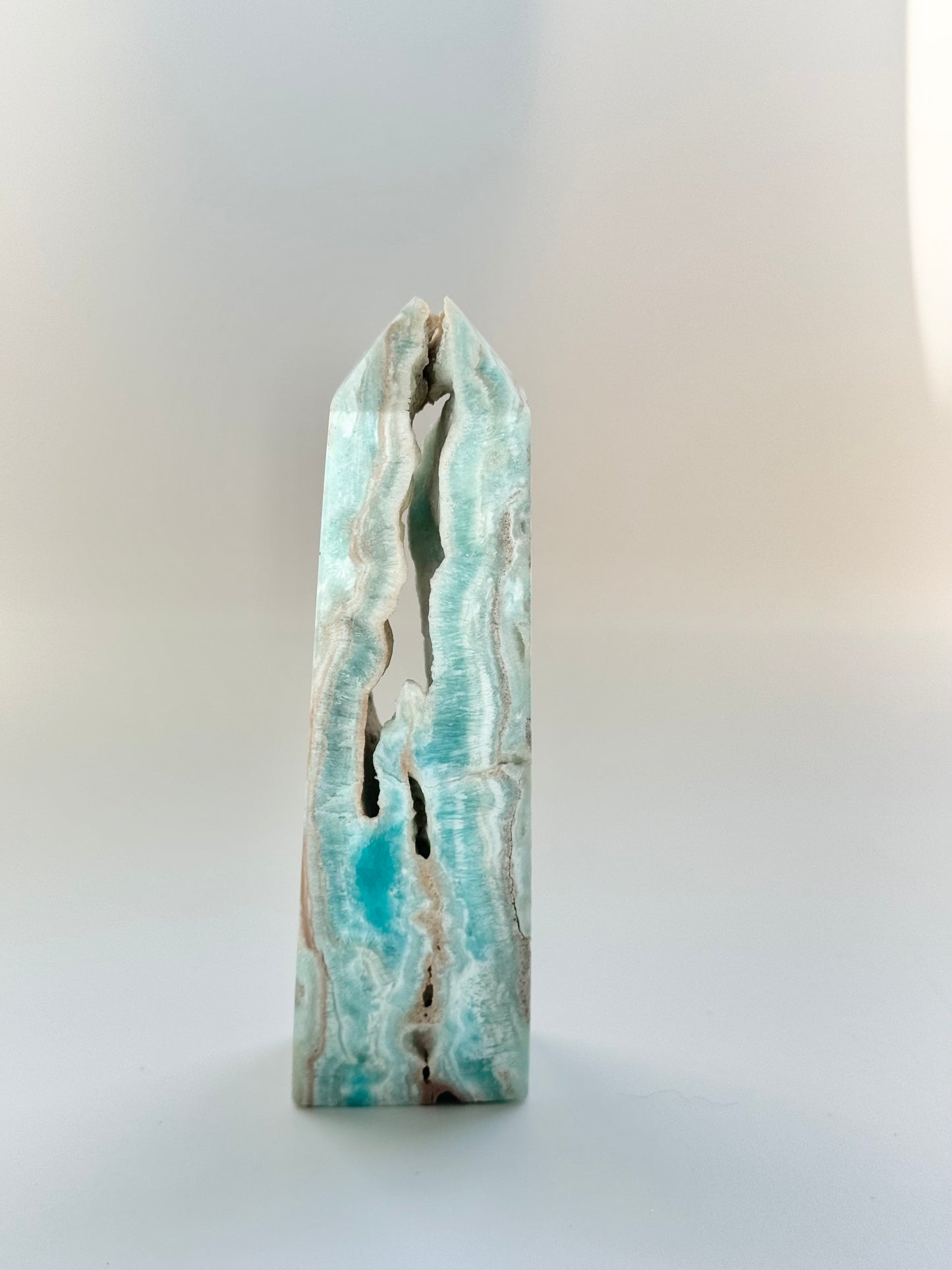 Blue Aragonite four sided Tower