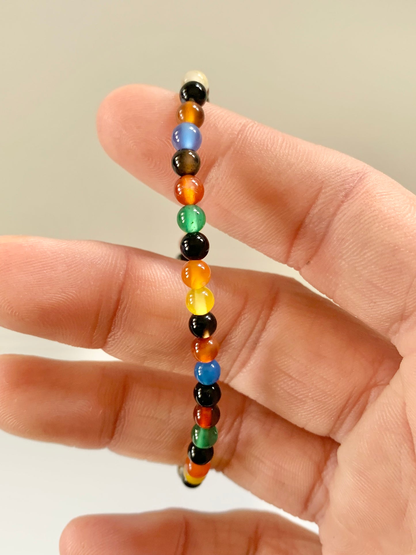 Bright Colored Round Bead Bracelet, 4mm