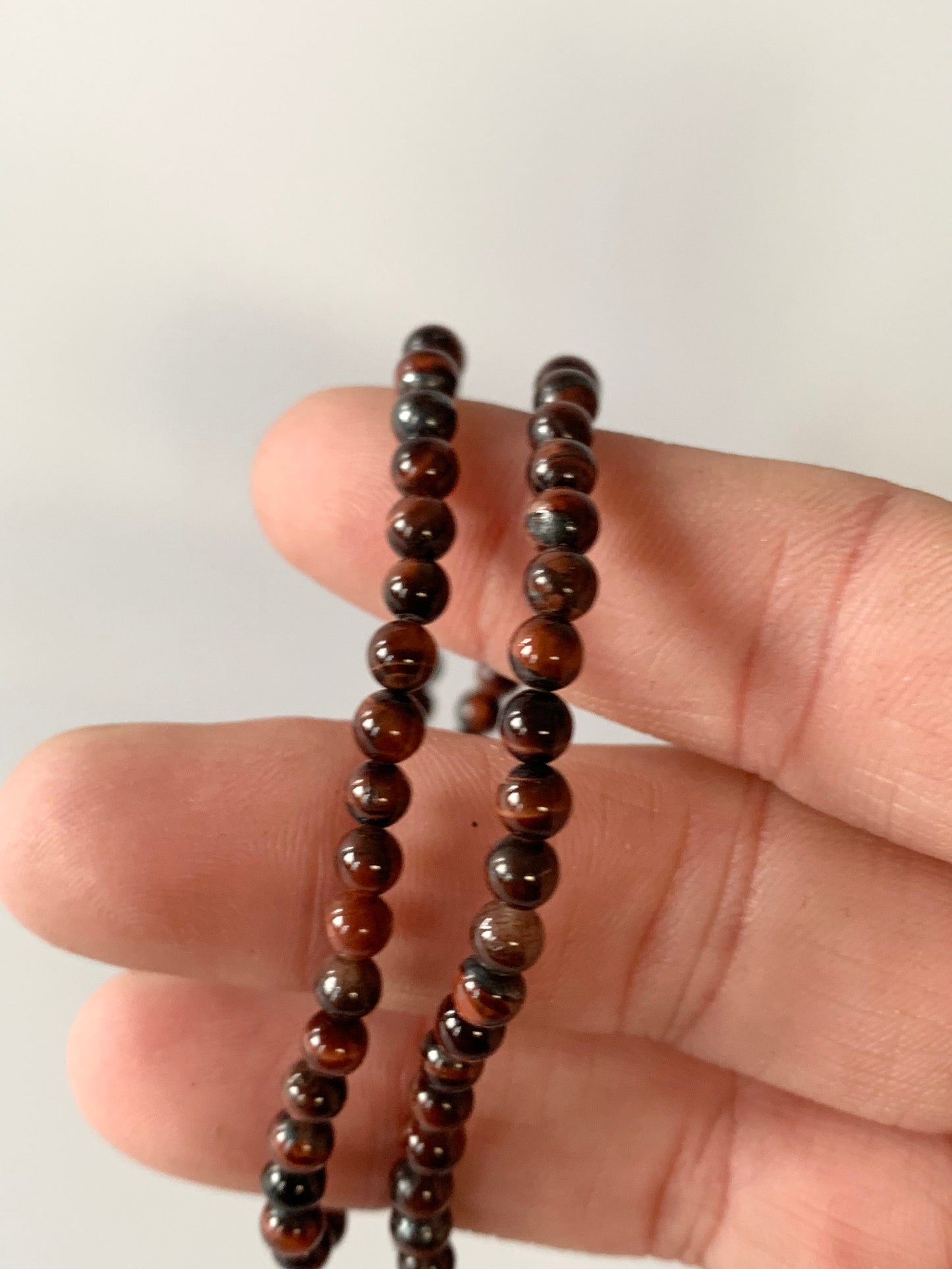 Mahogany Obsidian Round Bead Bracelet,4mm