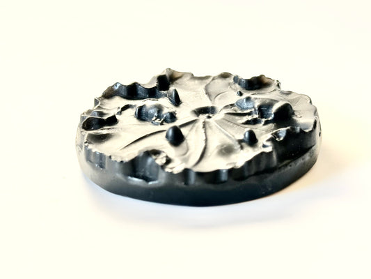 Lily Pad, Black Obsidian Flat Carving