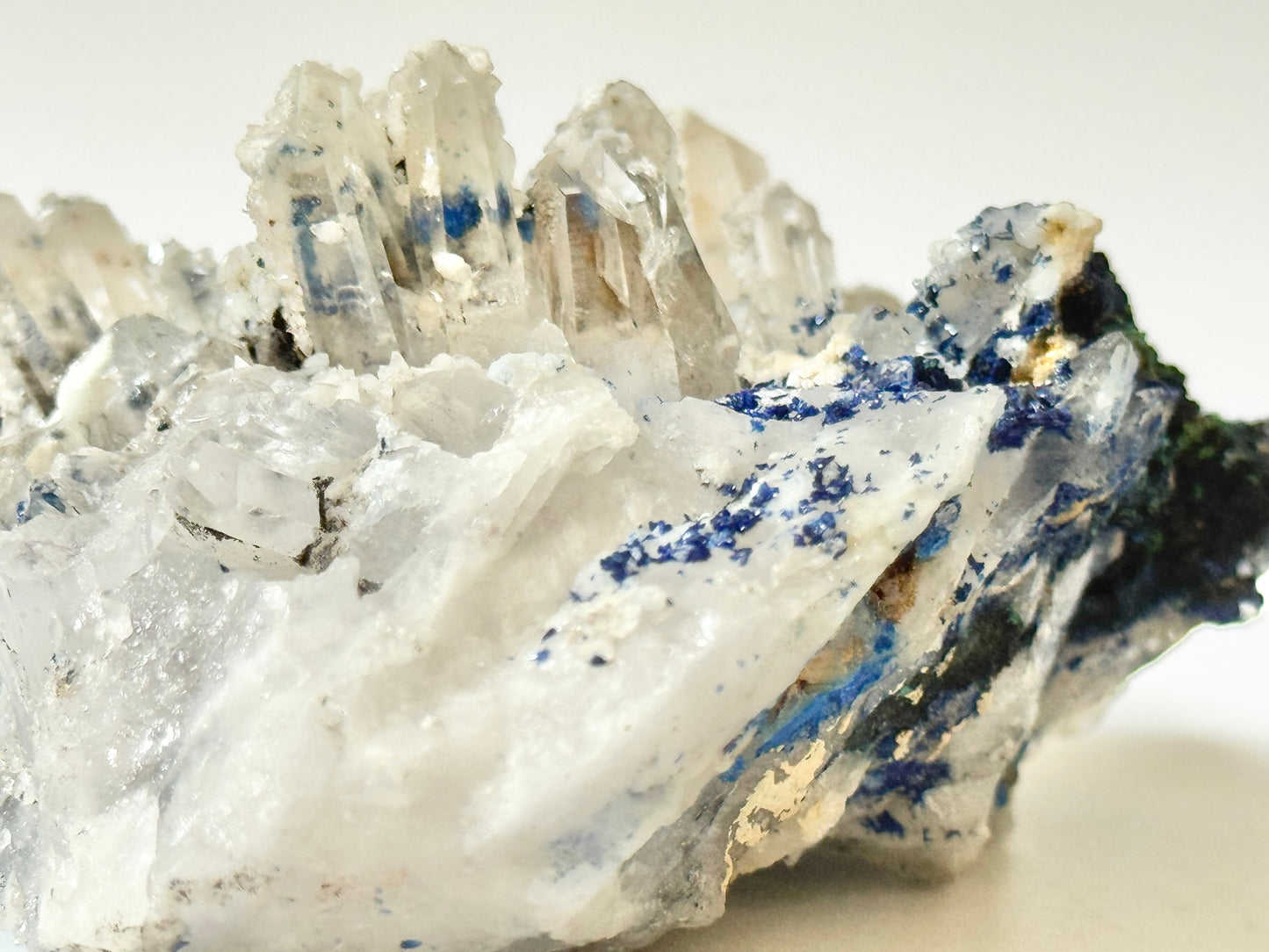 Azurite on Clear Quartz