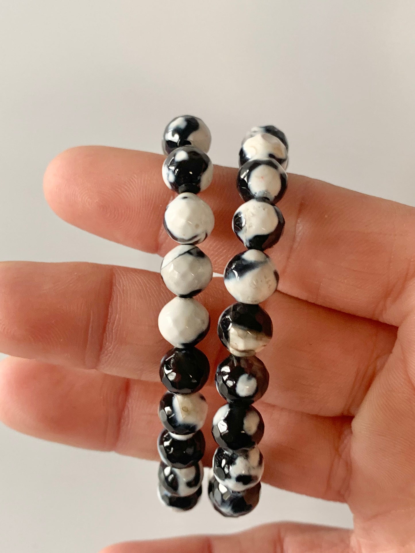 Orca Agate Round Bead Bracelet, 8mm