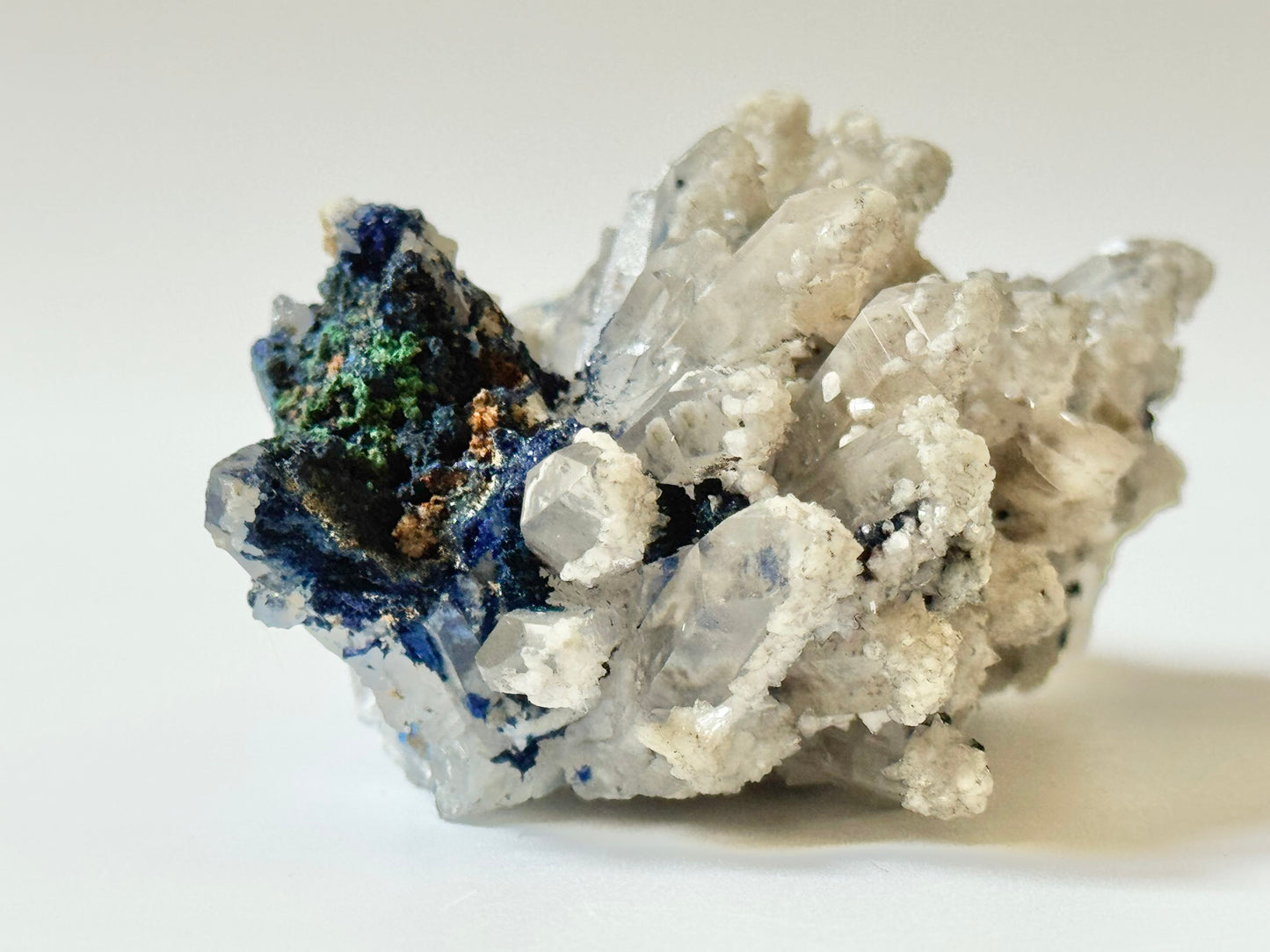 Azurite on Clear Quartz