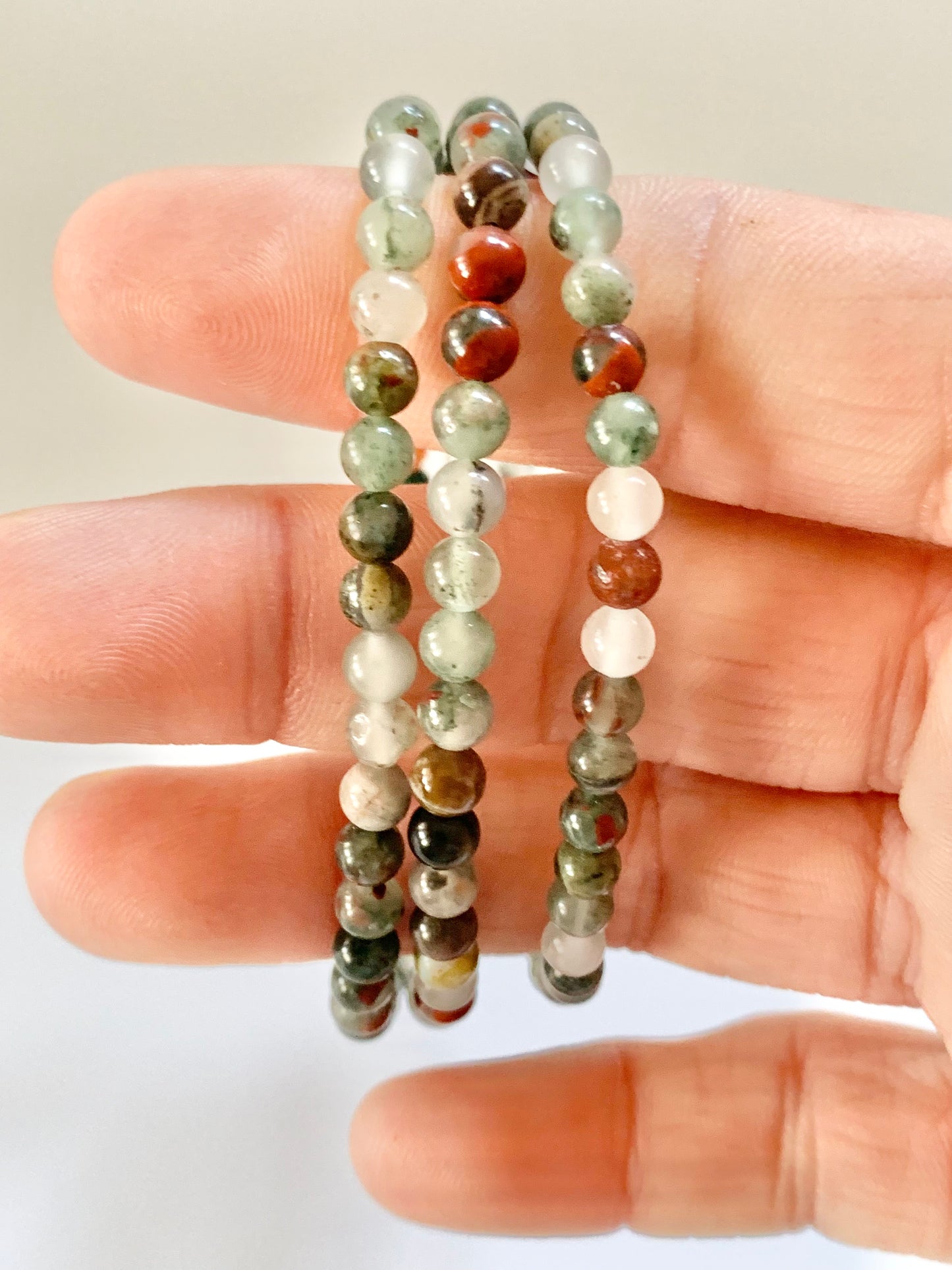 Bloodstone Round Bead Bracelet, 4 or 8 mm